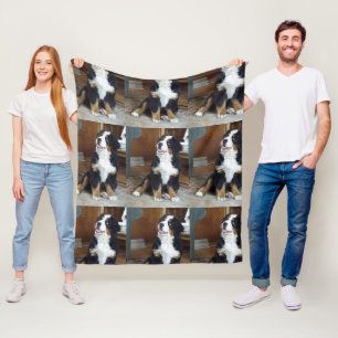 bernese mountain dog puppy fleece blanket