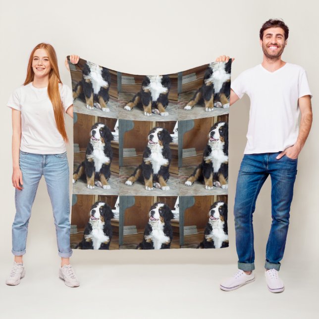 bernese mountain dog puppy fleece blanket (In Situ)