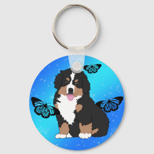 Bernese Mountain Dog Puppy Keychain