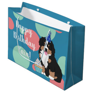 Bernese Mountain Dog Puppy  Large Gift Bag