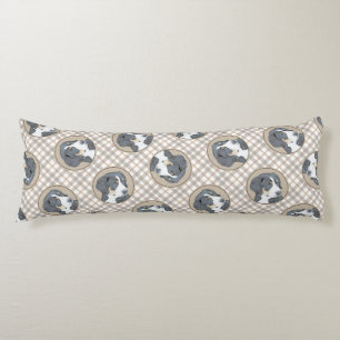 Bernese Mountain Dog Puppy Painting Cute Pet Art Body Pillow