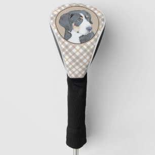 Bernese Mountain Dog Puppy Painting - Original Art Golf Head Cover