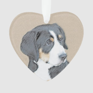 Bernese Mountain Dog Puppy Painting - Original Art Ornament