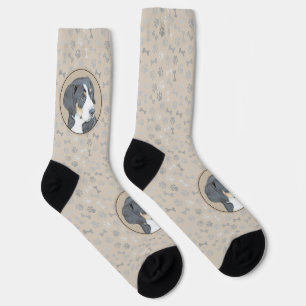 Bernese Mountain Dog Puppy Painting - Original Art Socks