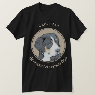 Bernese Mountain Dog Puppy Painting - Original Art T-Shirt