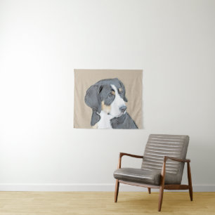 Bernese Mountain Dog Puppy Painting - Original Art Tapestry
