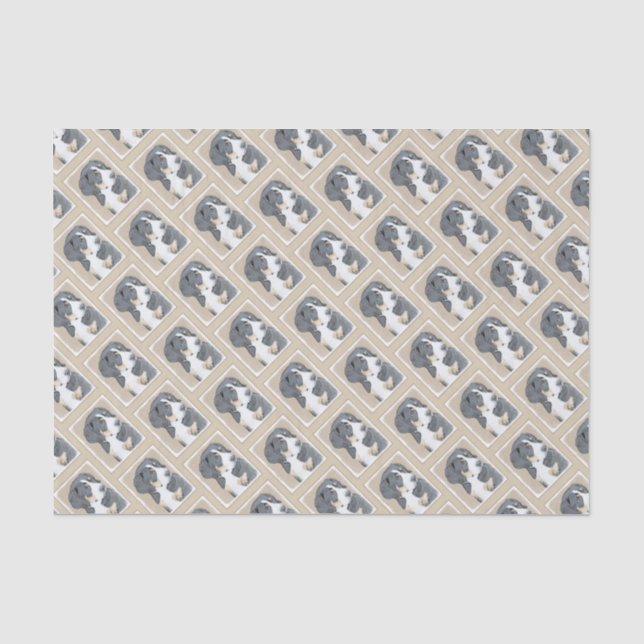 Bernese Mountain Dog Puppy Painting - Original Art Tissue Paper (Front)