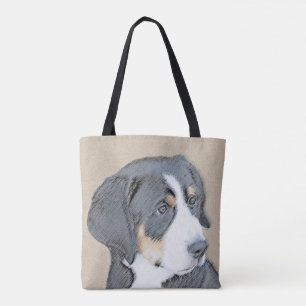 Bernese Mountain Dog Puppy Painting - Original Art Tote Bag