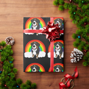 Bernese Mountain Dog Rainbow  Wrapping Paper
