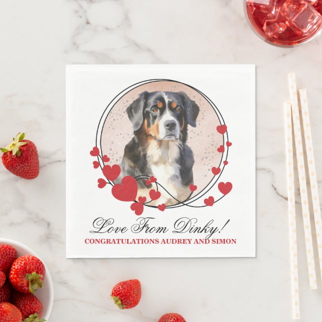 Bernese Mountain Dog Red Heart Frame with photo Napkin (Insitu)