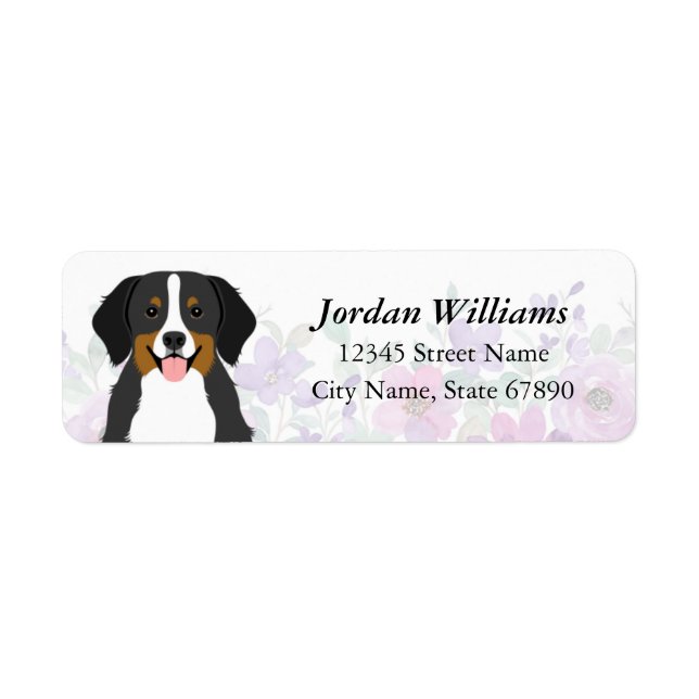 Bernese Mountain Dog Return Address Labels (Front)