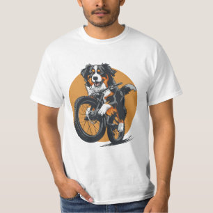 Bernese Mountain Dog Riding A Mountain Bike T-Shirt