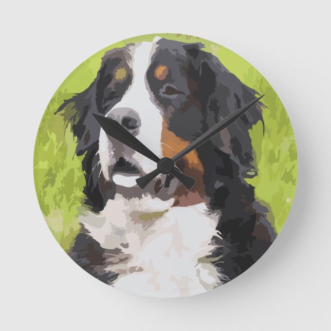 Bernese mountain dog round clock (Front)