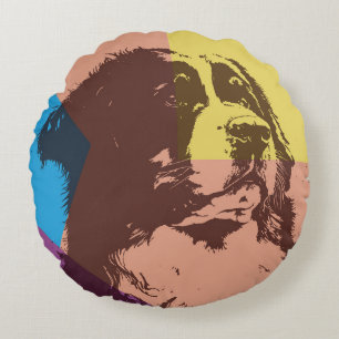 Bernese Mountain Dog   Round Pillow