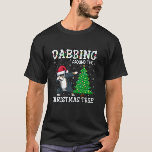 Bernese Mountain Dog Santa Hat Dabbing Around the  T-Shirt