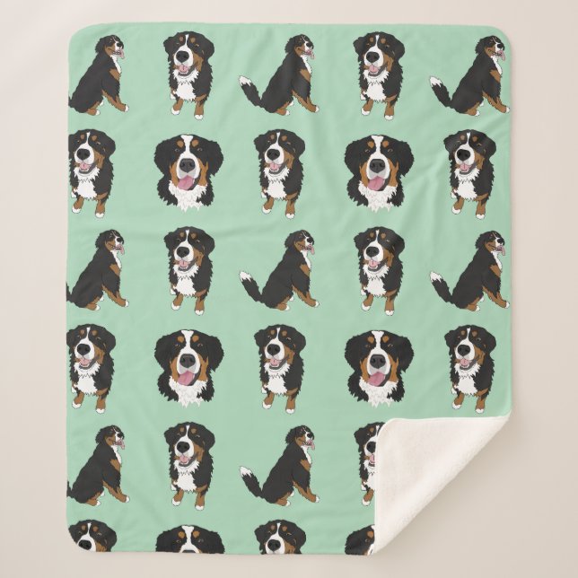 Bernese Mountain Dog  Sherpa Blanket (Front)