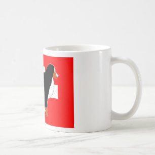 bernese mountain dog silhouette on flag rust coffee mug