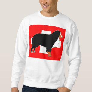 bernese mountain dog silhouette on flag rust sweatshirt