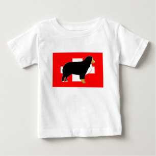 bernese mountain dog silhouette on flag tan baby T-Shirt