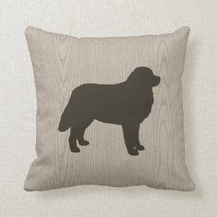 Bernese Mountain Dog Silhouette Throw Pillow
