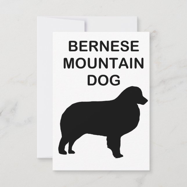 bernese mountain dog silhouette with name card (Front)