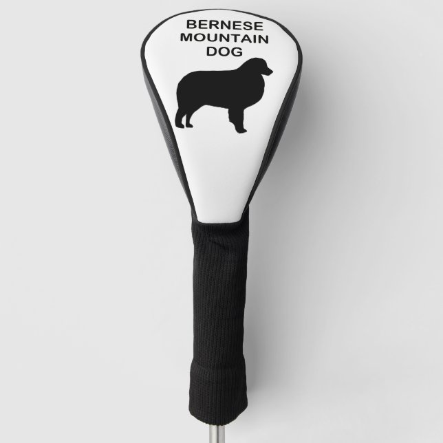 bernese mountain dog silhouette with name golf head cover (Front)