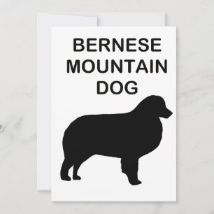 bernese mountain dog silhouette with name thank you card