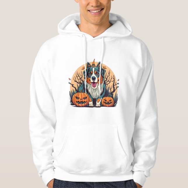 Bernese Mountain Dog Spooky Halloween Hoodie (Front)