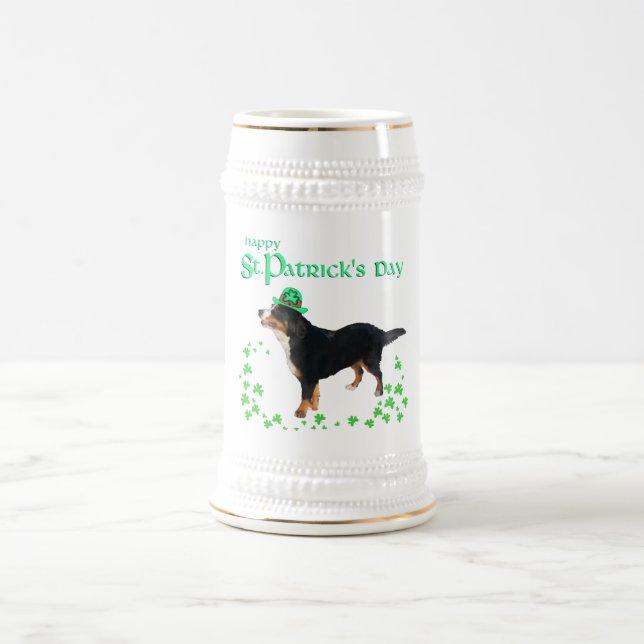 Bernese Mountain Dog St. Patrick's Day Beer Stein (Center)