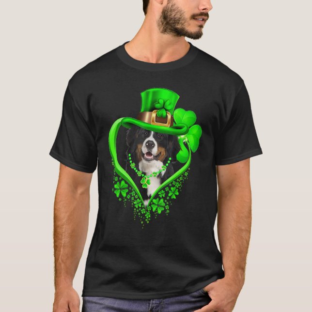 Bernese Mountain Dog St Patricks Day Lover Irish S T-Shirt (Front)