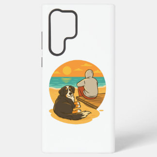 Bernese Mountain Dog Sunset Beach Companion Samsung Galaxy Case
