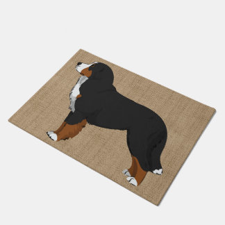 Bernese Mountain Dog Tan Burlap Doormat