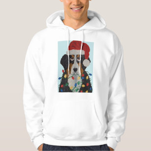  Bernese Mountain Dog Tangled In Christmas Lights  Hoodie