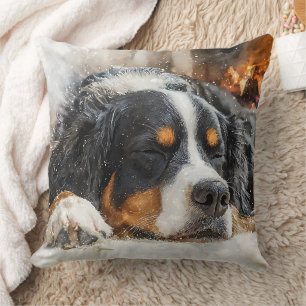 Bernese Mountain Dog Throw Pillow