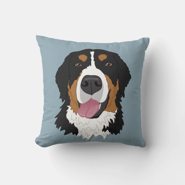 Bernese Mountain Dog  Throw Pillow (Front)