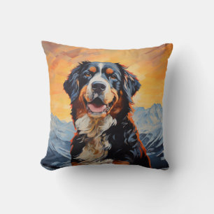 Bernese Mountain Dog Throw Pillow