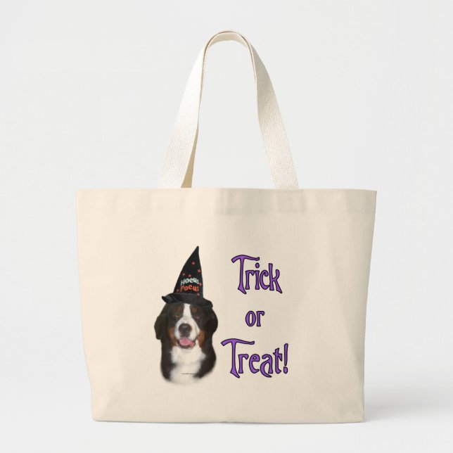 Bernese Mountain Dog Trick Large Tote Bag (Front)