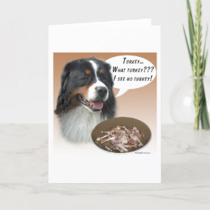 Bernese Mountain Dog Turkey Holiday Card