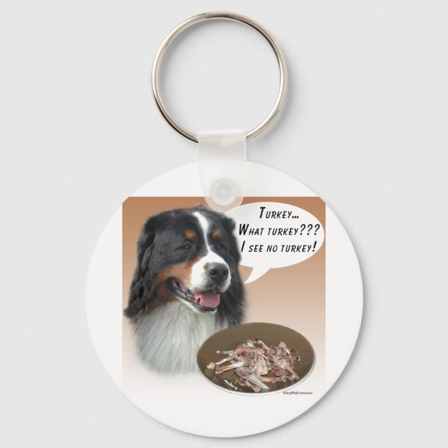 Bernese Mountain Dog Turkey Keychain (Front)