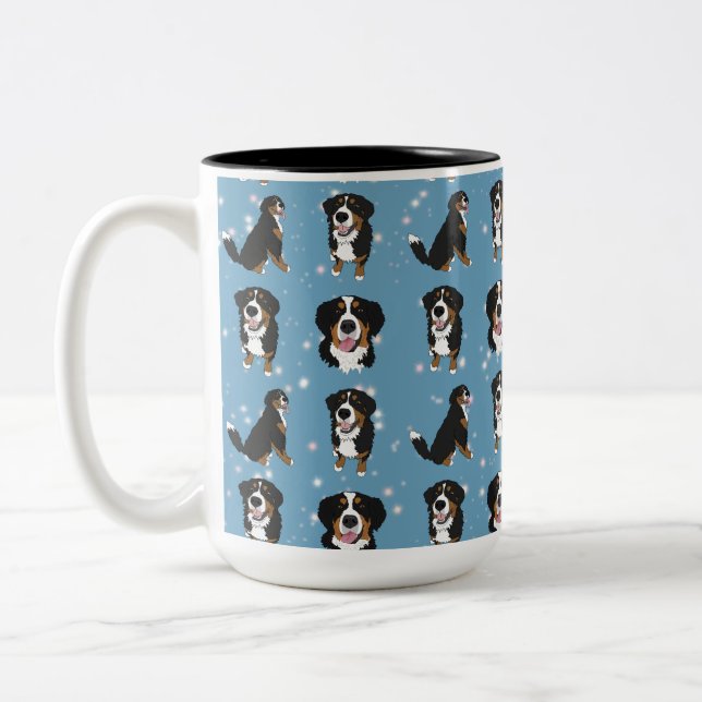 Bernese Mountain Dog Two-Tone Coffee Mug (Left)