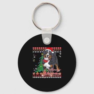Bernese Mountain Dog Ugly Christmas Sweater Shirt Keychain
