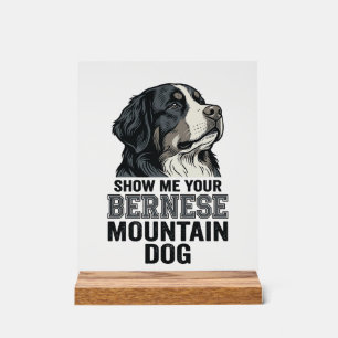 Bernese Mountain Dog Vintage Engraving Shirt Desig Acrylic Sign