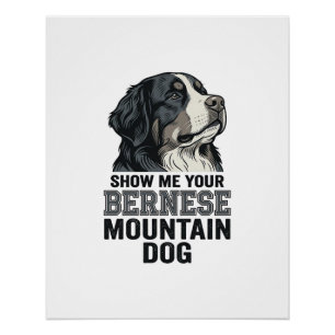 Bernese Mountain Dog Vintage Engraving Shirt Desig Poster