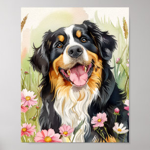 Bernese Mountain Dog Watercolor Art Print