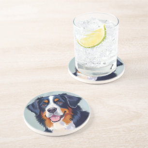 Bernese Mountain Dog   Watercolor Painting Coaster