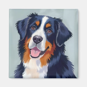 Bernese Mountain Dog   Watercolor Painting Magnet
