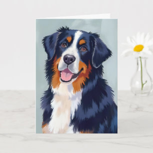 Bernese Mountain Dog Watercolor Pet Card