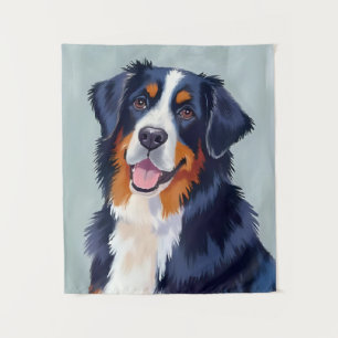 Bernese Mountain Dog   Watercolor Pet Tapestry