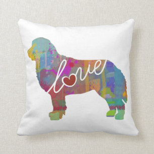 Bernese Mountain Dog Watercolor Throw Pillow