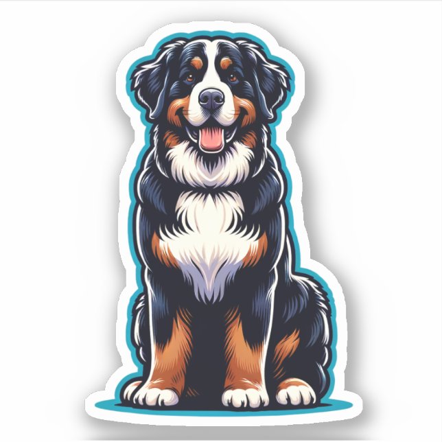 Bernese Mountain Dog Waterproof Sticker (Front)
